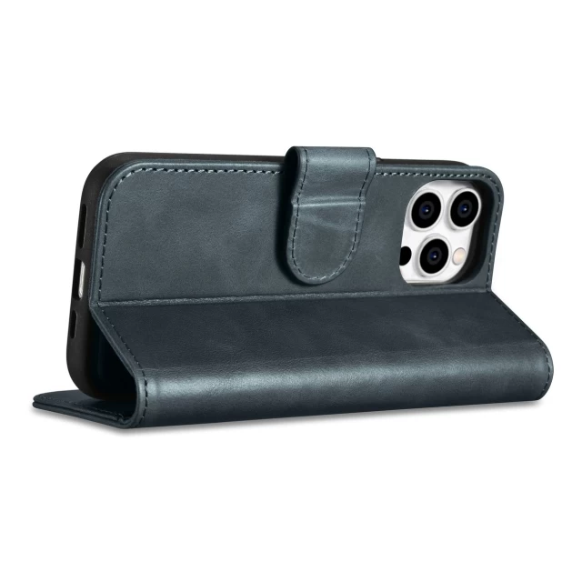 Чохол iCarer Oil Wax Wallet Case 2in1 для iPhone 14 Pro Max Anti-RFID Blue (WMI14220724-BU)