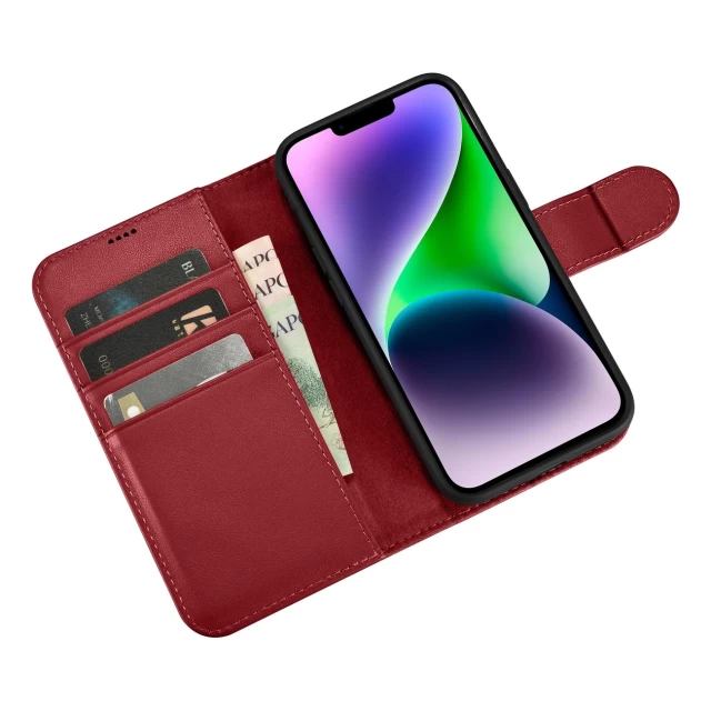 Чохол iCarer Wallet Case 2in1 для iPhone 14 Anti-RFID Red (WMI14220725-RD)