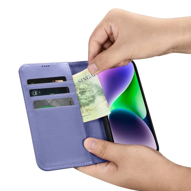 Чехол iCarer Wallet Case 2in1 для iPhone 14 Anti-RFID Light Purple (WMI14220725-LP)