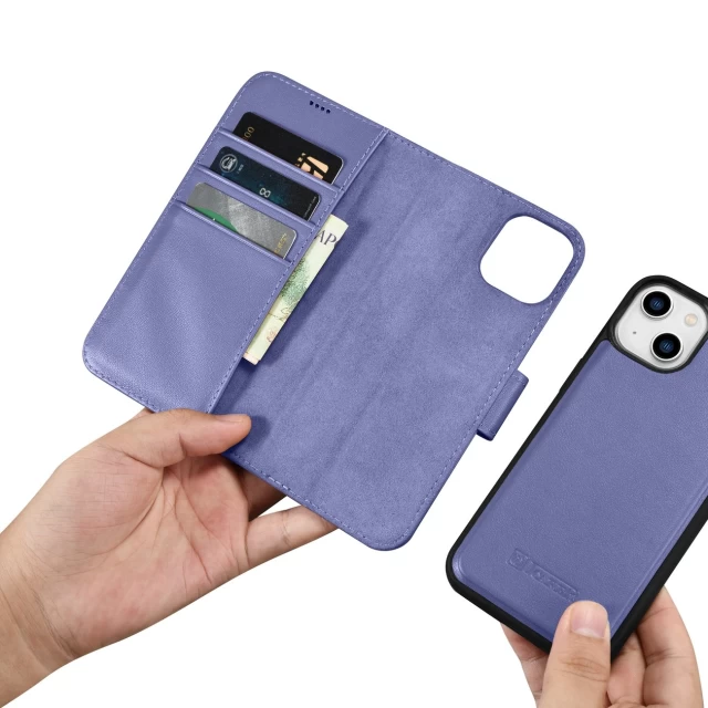 Чохол iCarer Wallet Case 2in1 для iPhone 14 Anti-RFID Light Purple (WMI14220725-LP)