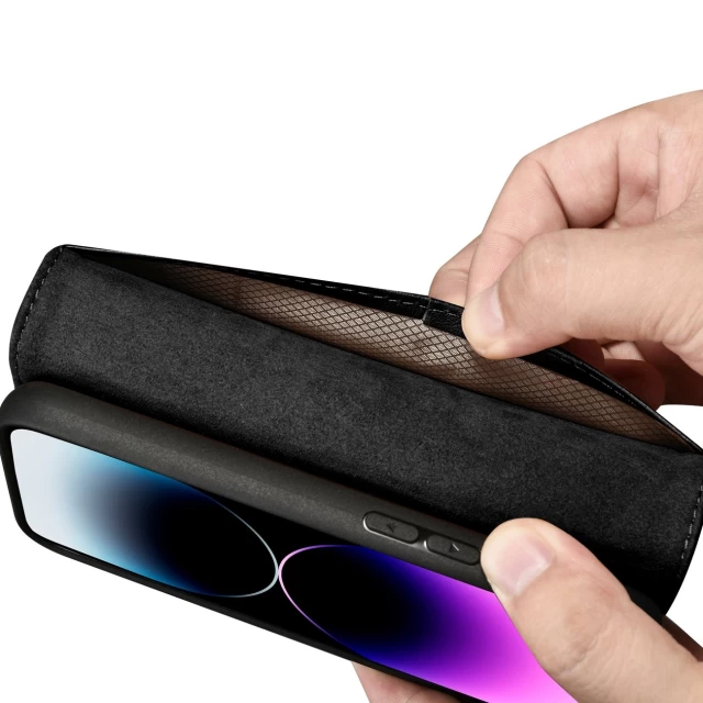 Чохол iCarer Wallet Case 2in1 для iPhone 14 Pro Anti-RFID Black (WMI14220726-BK)