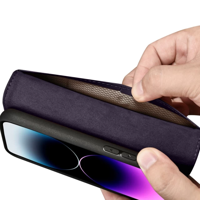Чохол iCarer Wallet Case 2in1 для iPhone 14 Pro Anti-RFID Dark Purple (WMI14220726-DP)