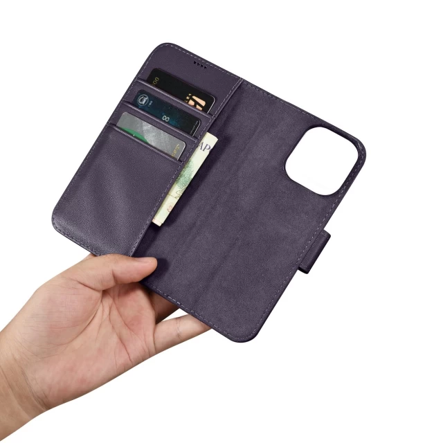 Чехол iCarer Wallet Case 2in1 для iPhone 14 Pro Anti-RFID Dark Purple (WMI14220726-DP)