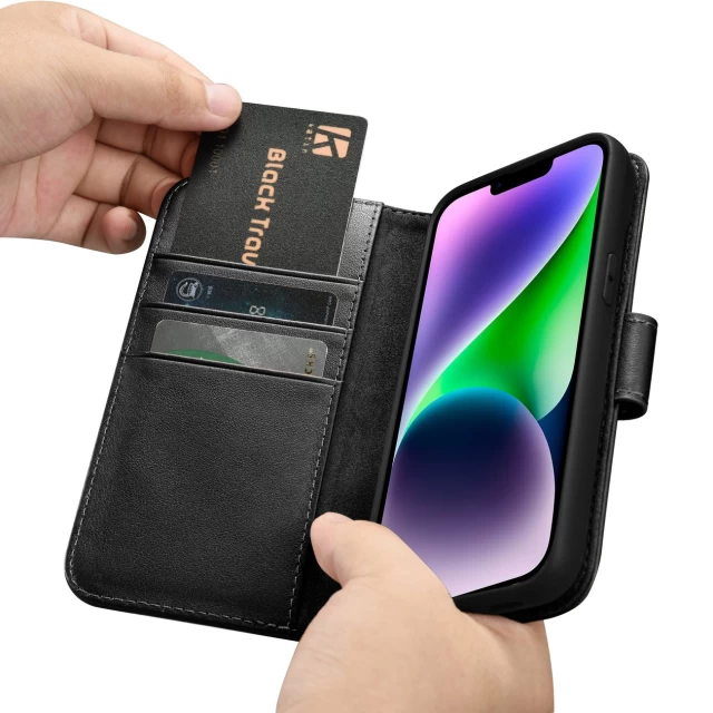 Чехол iCarer Wallet Case 2in1 для iPhone 14 Plus Anti-RFID Black (WMI14220727-BK)