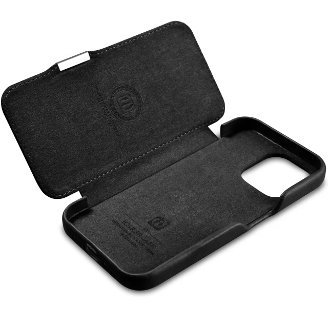 Чехол-книжка iCarer CE Oil Wax Leather Folio Case для iPhone 15 Black with MagSafe (6975092689942)