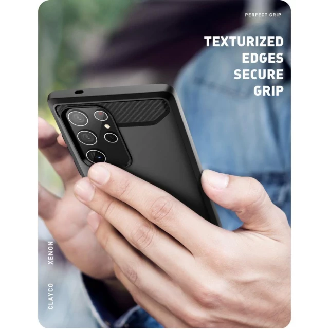 Чохол і захисне скло Supcase Clayco Xenon для Samsung Galaxy S22 Ultra Black (810001761776)