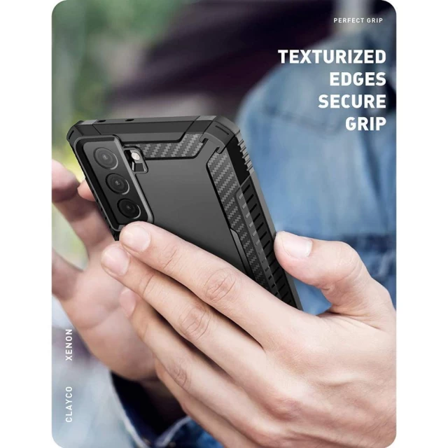 Чохол і захисне скло Supcase Clayco Xenon для Samsung Galaxy S21 FE Black (810001761806)