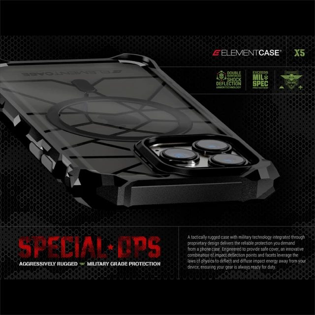 Чехол Element Case Special Ops X5 для iPhone 14 Plus Smoke Black (EMT-322-262FS-01)