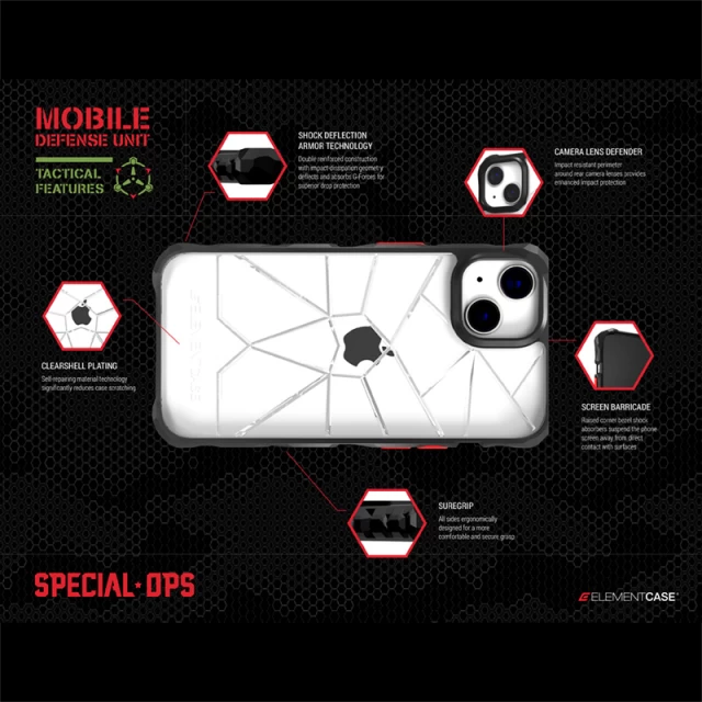 Чохол Element Case Special Ops X5 для iPhone 14 Plus Clear Black (EMT-322-262FS-02)