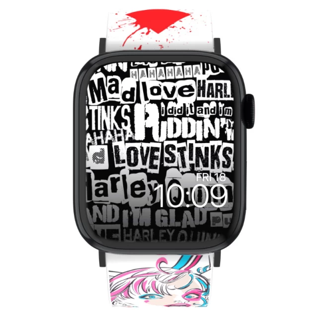 Універсальний ремінець MobyFox DC Comics для Apple Watch Harley Quinn Manga Love Stinks (ST-WNR22DCC3002)