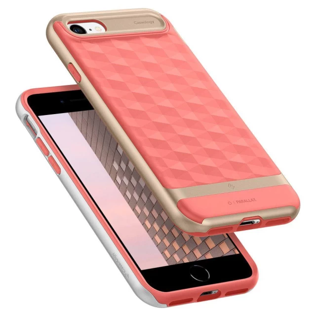 Чехол Spigen для iPhone 7 | 8 | SE 2020 | 2022 Caseology Parallax Coral Pink (ACS01159)