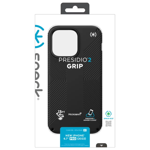 Чохол Speck Presidio2 Grip для iPhone 14 Pro Max Black Black White (840168522897)