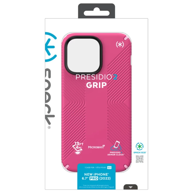 Чохол Speck Presidio2 Grip для iPhone 14 Pro Max Digitalpink Blossompink White (840168522910)