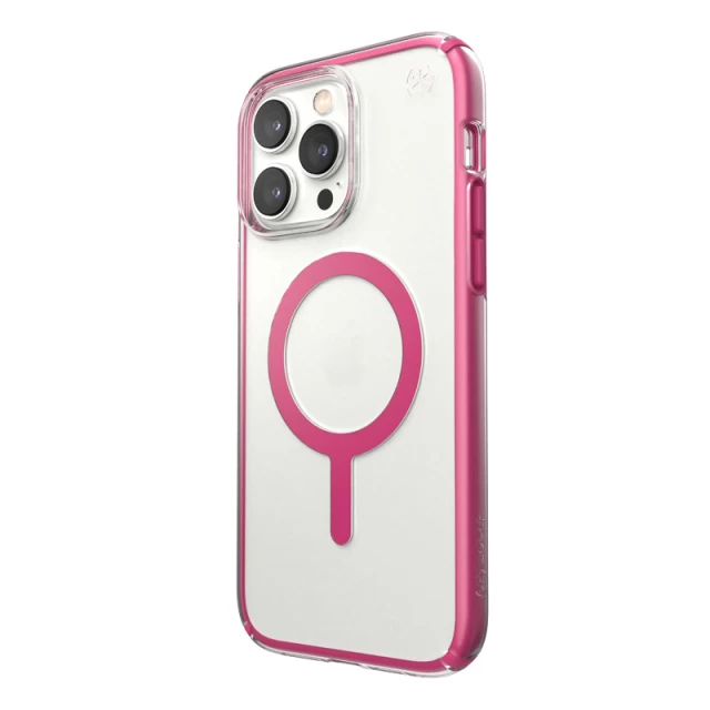 Чехол Speck Presidio Perfect-Clear with Impact Geometry для iPhone 14 Pro Max Clear Digital Pink with MagSafe (840168523245)