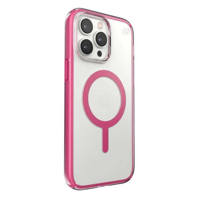 Чехол Speck Presidio Perfect-Clear with Impact Geometry для iPhone 14 Pro Max Clear Digital Pink with MagSafe (840168523245)