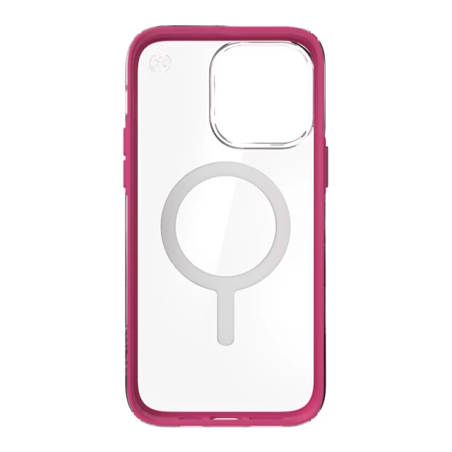 Чехол Speck Presidio Perfect-Clear with Impact Geometry для iPhone 14 Pro Max Clear Digital Pink with MagSafe (840168523245)