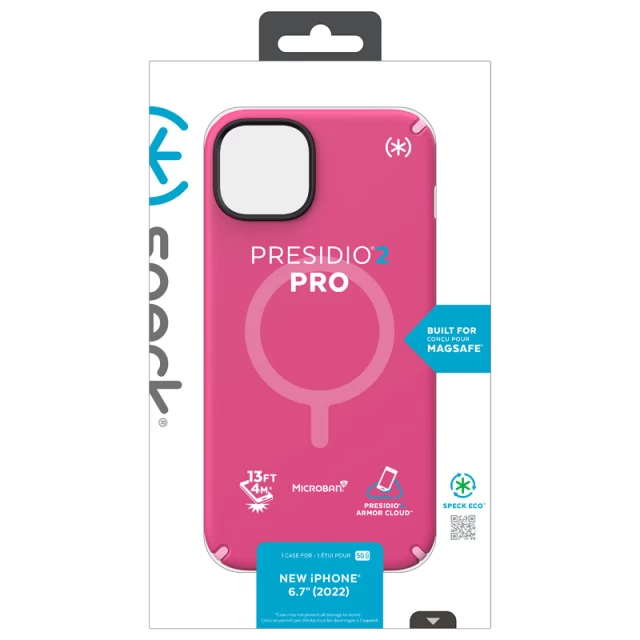 Чехол Speck Presidio2 Pro для iPhone 14 Plus Digitalpink Blossompink White with MagSafe (840168523863)