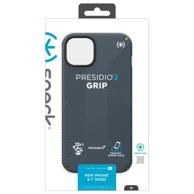 Чехол Speck Presidio2 Grip для iPhone 14 Plus Charcoal Cool Bronze Slate (840168523955)