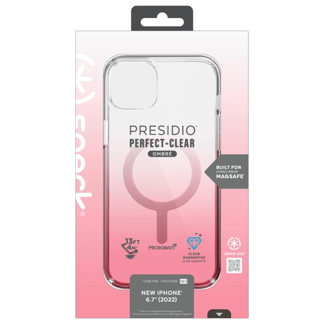 Чохол Speck Presidio Perfect-Clear Ombre для iPhone 14 Plus Clear Vintage Rose Fade with MagSafe (840168524150)