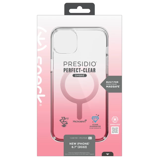 Чехол Speck Presidio Perfect-Clear Ombre для iPhone 14 Plus Clear Vintage Rose Fade with MagSafe (840168524150)