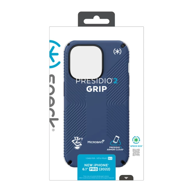 Чехол Speck Presidio2 Grip для iPhone 14 Pro Coastal Blue Black White (840168524921)