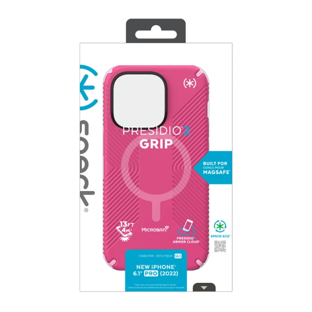 Чехол Speck Presidio2 Grip для iPhone 14 Pro Digitalpink Blossompink White with MagSafe (840168524990)