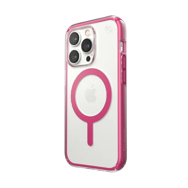 Чохол Speck Presidio Perfect-Clear with Impact Geometry для iPhone 14 Pro Clear Digital Pink with MagSafe (840168525263)