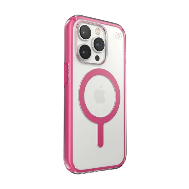 Чохол Speck Presidio Perfect-Clear with Impact Geometry для iPhone 14 Pro Clear Digital Pink with MagSafe (840168525263)