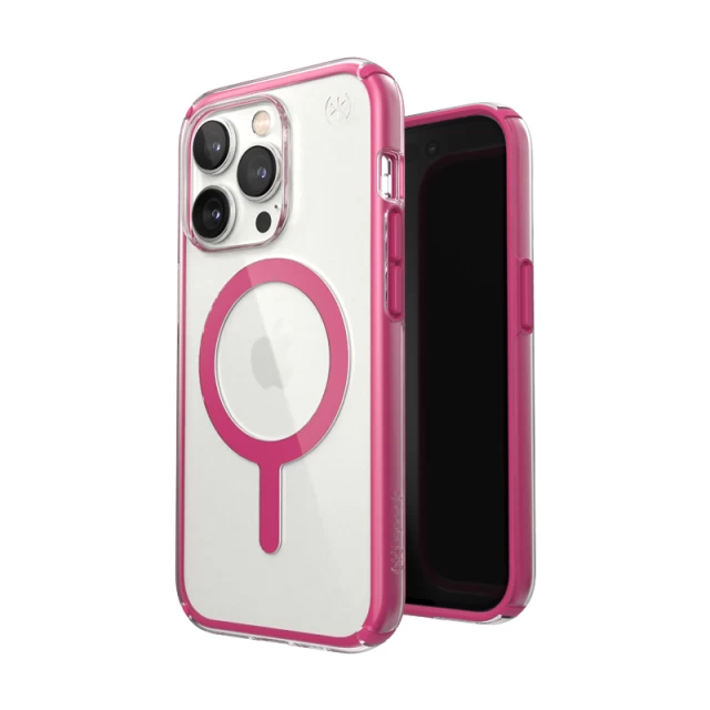 Чехол Speck Presidio Perfect-Clear with Impact Geometry для iPhone 14 Pro Clear Digital Pink with MagSafe (840168525263)