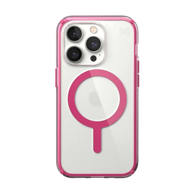 Чехол Speck Presidio Perfect-Clear with Impact Geometry для iPhone 14 Pro Clear Digital Pink with MagSafe (840168525263)