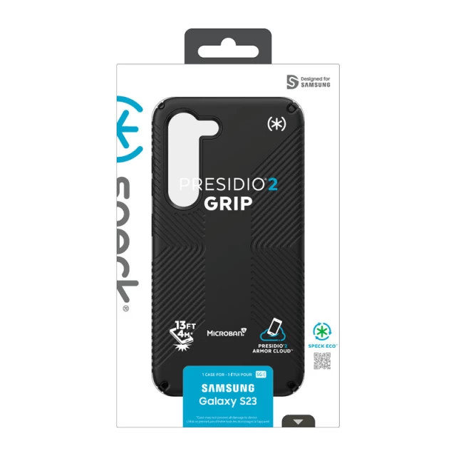 Чехол Speck Presidio2 Grip для Samsung Galaxy S23 Black Black White (840168528455)