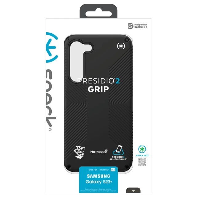 Чохол Speck Presidio2 Grip для Samsung Galaxy S23 Plus Black Black White (840168528509)