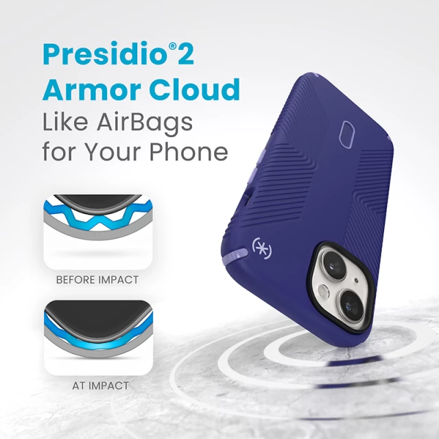 Чохол Speck Presidio2 Grip ClickLock для iPhone 15 | 14 | 13 Future Blue/Purple Ink with MagSafe (150439-3211)