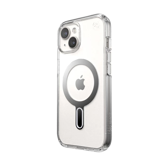 Чехол Speck Presidio Perfect-Clear ClickLock для iPhone 15 | 14 | 13 Clear/Chrome with MagSafe (150441-3199)