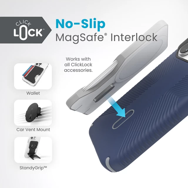 Чехол Speck Presidio2 Grip ClickLock для iPhone 15 Pro Coastal Blue/Dust Grey with MagSafe (150447-3206)