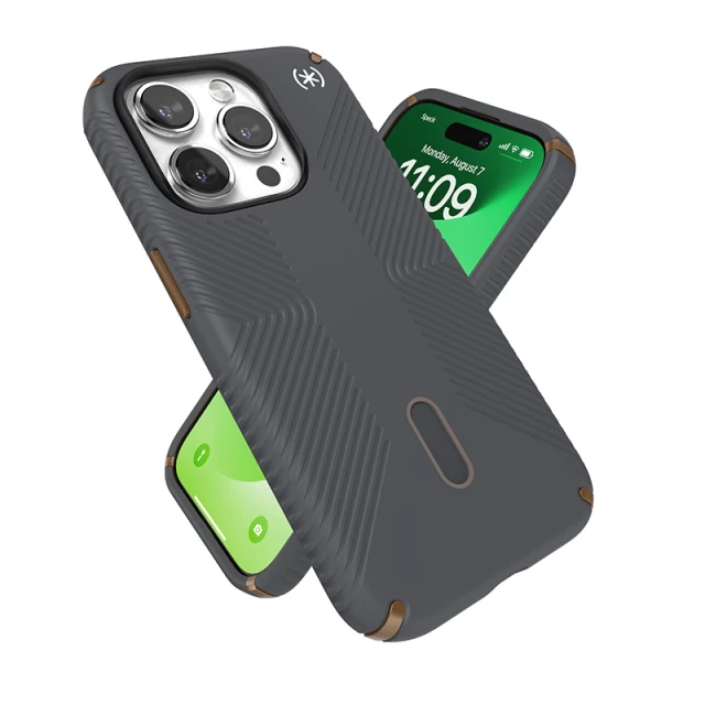 Чохол Speck Presidio2 Grip ClickLock для iPhone 15 Pro Charcoal Grey/Cool Bronze with MagSafe (150447-3212)