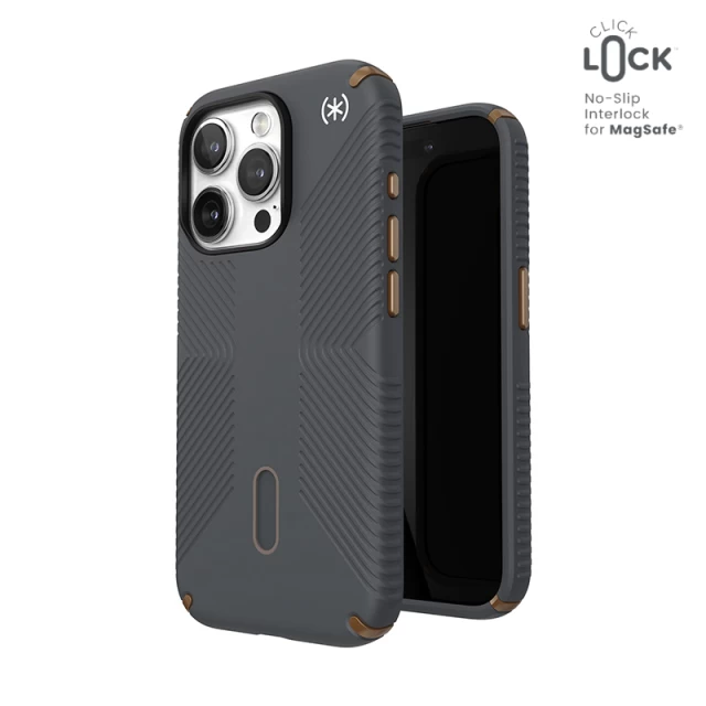 Чехол Speck Presidio2 Grip ClickLock для iPhone 15 Pro Charcoal Grey/Cool Bronze with MagSafe (150447-3212)