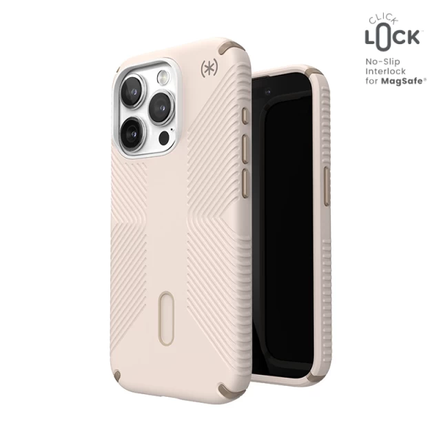 Чехол Speck Presidio2 Grip ClickLock для iPhone 15 Pro Bleached Bone/Heirloom Gold with MagSafe (150447-3214)