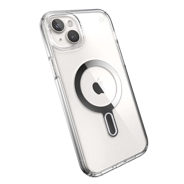 Чохол Speck Presidio Perfect-Clear ClickLock для iPhone 15 Plus | 14 Plus Clear/Chrome with MagSafe (150457-3199)