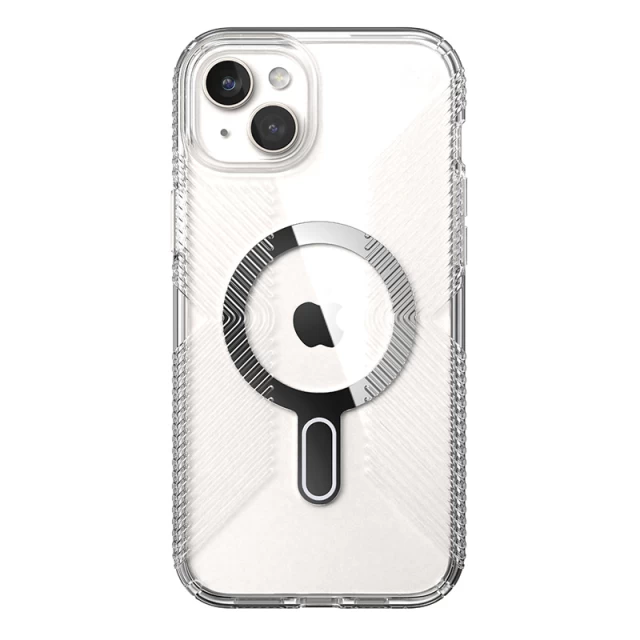 Чохол Speck Presidio Perfect-Clear Grip ClickLock для iPhone 15 Plus | 14 Plus Clear/Chrome with MagSafe (150459-3199)