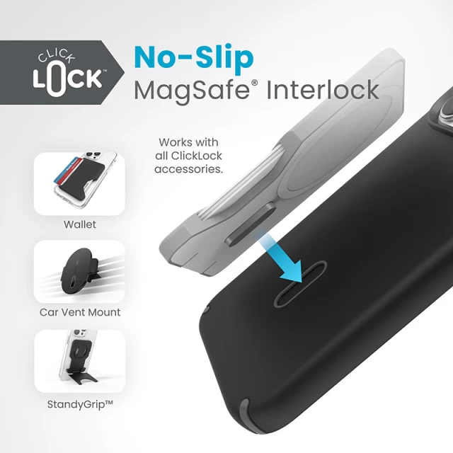 Чохол Speck Presidio2 Pro ClickLock для iPhone 15 Pro Max Black/Slate Grey with MagSafe (150462-3205)