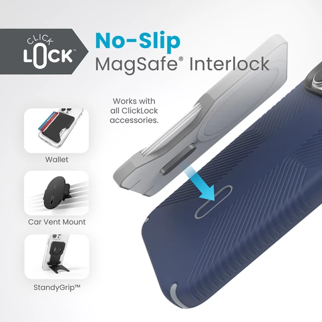 Чохол Speck Presidio2 Grip ClickLock для iPhone 15 Pro Max Coastal Blue/Dust Grey with MagSafe (150463-3206)