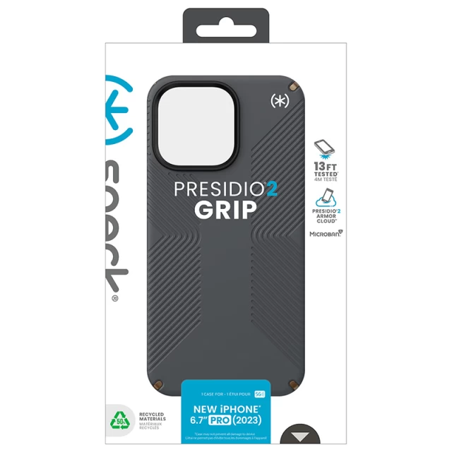 Чехол Speck Presidio2 Grip для iPhone 15 Pro Max Charcoal Grey/Cool Bronze (150485-3212)