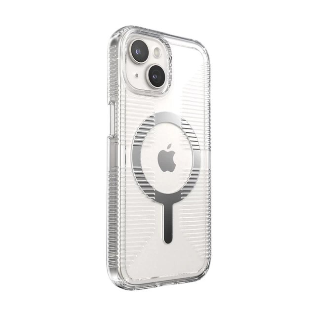 Чехол Speck GemShell Grip для iPhone 15 | 14 | 13 Clear/Chrome with MagSafe (150494-3223)