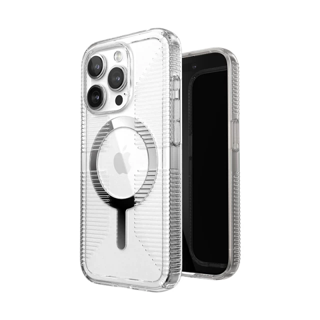 Чохол Speck GemShell Grip для iPhone 15 Pro Clear/Chrome with MagSafe (150503-3223)