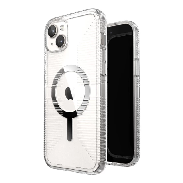Чохол Speck GemShell Grip для iPhone 15 Plus | 14 Plus Clear/Chrome with MagSafe (150512-3223)