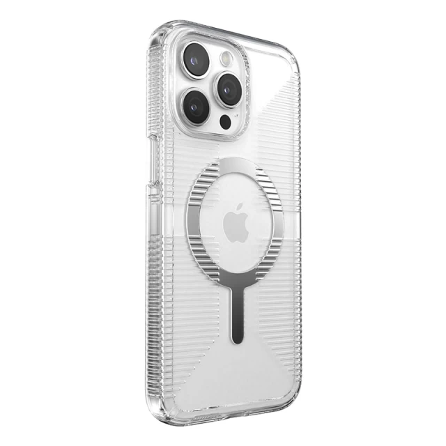 Чохол Speck GemShell Grip для iPhone 15 Pro Max Clear/Chrome with MagSafe (150521-3223)