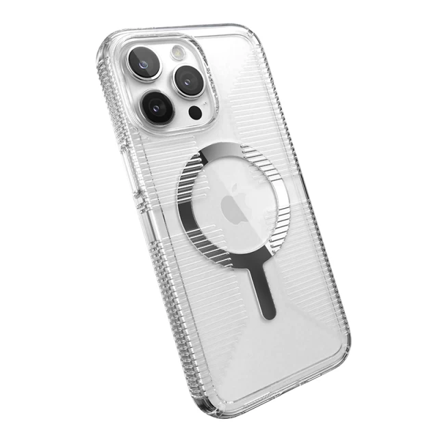 Чехол Speck GemShell Grip для iPhone 15 Pro Max Clear/Chrome with MagSafe (150521-3223)