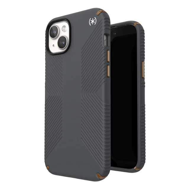 Чехол Speck Presidio2 Grip для iPhone 15 Plus | 14 Plus Charcoal Grey/Cool Bronze with MagSafe (150569-3212)