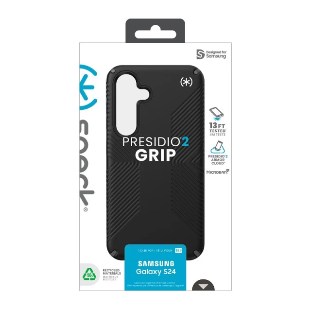Чохол Speck Presidio2 Grip для Samsung Galaxy S24 (S921) Black/Slate Grey (150613-3205)